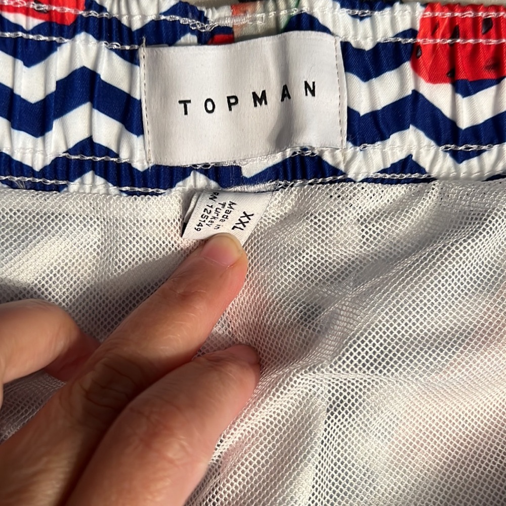 Topman Watermelon Swim Trunks In Navy Blue size XXL - Picture 5 of 6